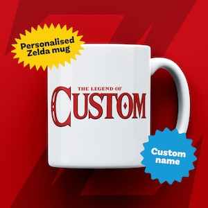 Legend Of Zelda Logo Custom Mug: Personalized Zelda Mug, Zelda Gift, Legend of Zelda Fan Gift, BoTW Mug, TotK Mug, Zelda Lover Mug, OoT Gift