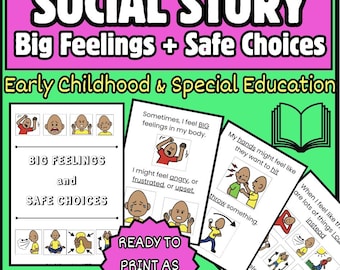 Social Story: Big Feelings & Safe Choices - Autism Visual Aids + Classroom Management Support