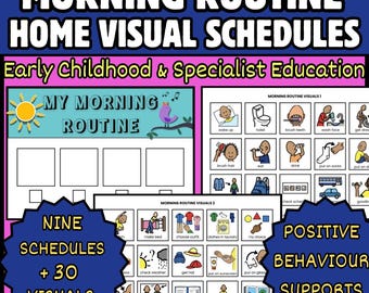 Kinder Morgen-Routine Diagramm (Autismus Sehhilfe + Kleinkind visuellen Stundenplan (druckbare Download)