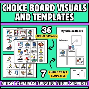 Printable Choice Board Templates and Choice Cards for Kids - Autism Visual Aids to Support Emotional Regulation & Behavior