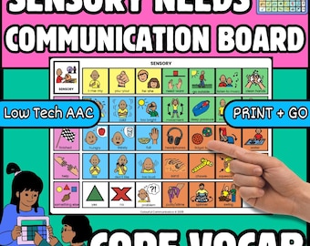 Sensorische Bedürfnisse Kommunikationsboard – Low Tech AAC Emotionale Regulation (Printable)