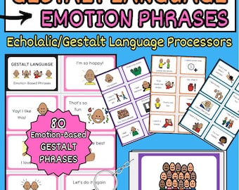 Gestaltverarbeitung Sprache, Emotionskarten für Sonderpädagogik - Autismus Sehhilfen + Unterstützte Produkte (Printables)