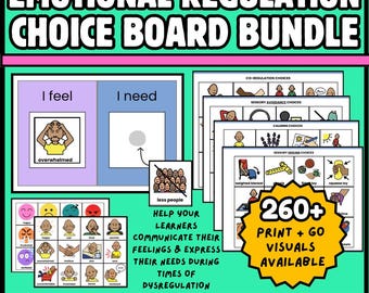 Autism Emotional Regulation Choice Board Bundle – Calm Down Corner Visual Aids (Digital Download)