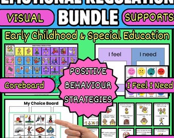 Calm Down Corner Bundle (Emotive Regulation & Autismus Visuals) - Kommunikationstafeln, Emotion Chart, Social Story)