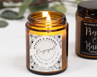 Engagement Gift Personalized Candle - Personalized Engagement Gifts for Couple