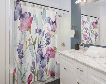 Tropik Home Funky Bathroom Fabric Extra Long Single Shower Curtain - View #2