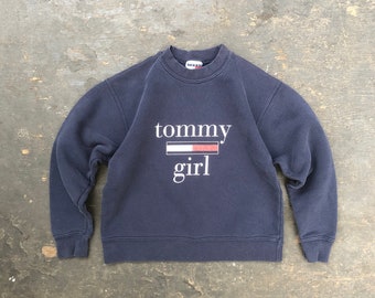 Vintage 90er Jahre Tommy Girl Pullover Sweatshirt von Tommy Hilfiger - Jugend S - Made in Canada