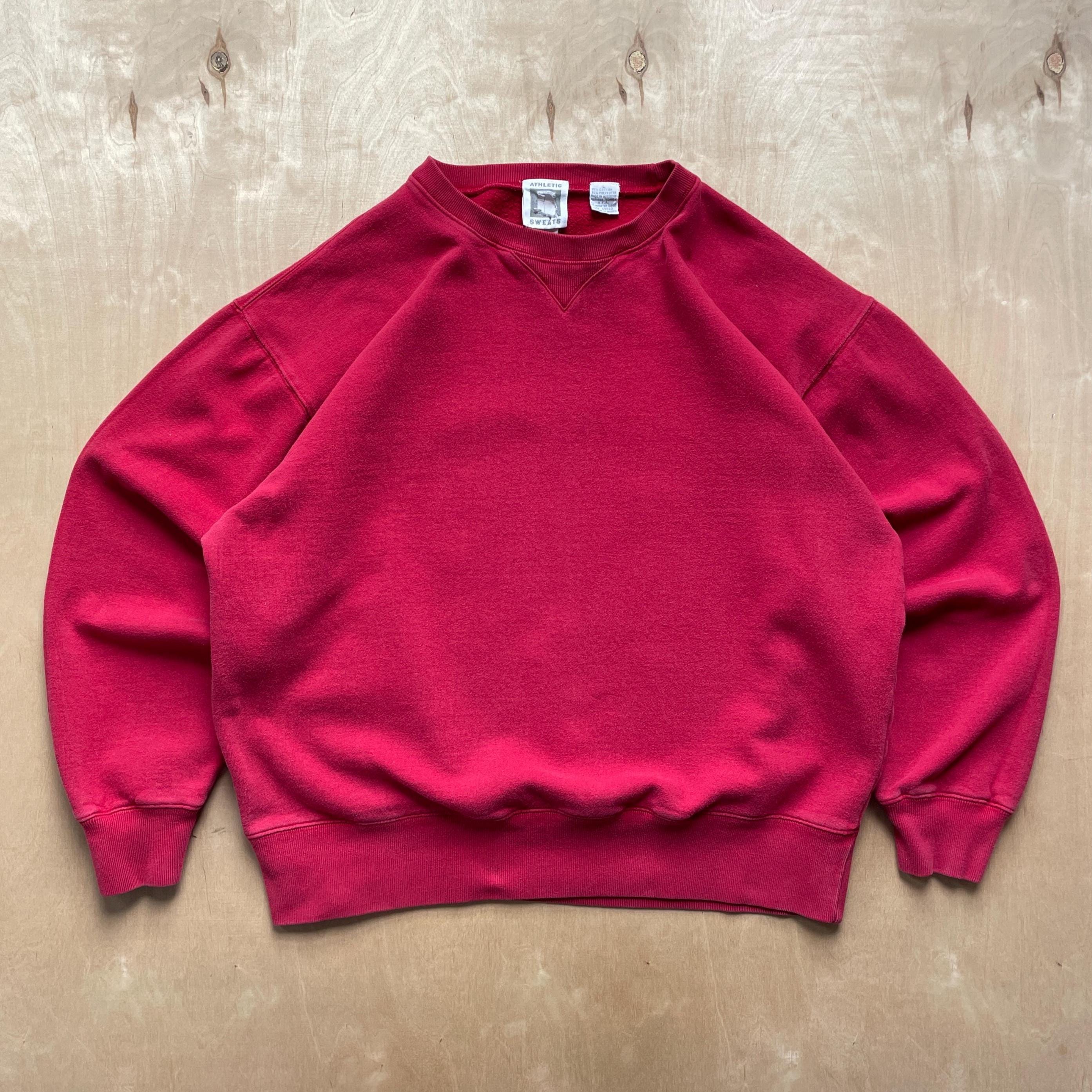 Sweat Discus Vintage Rouge XXL Taille Américaine, Coupe Athlétique Made In USA