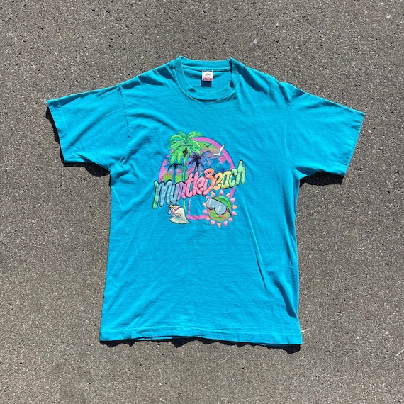T-shirt Vintage Myrtle Beach Summer 1991 - Neon - Taille M - Neuf Sans étiquette