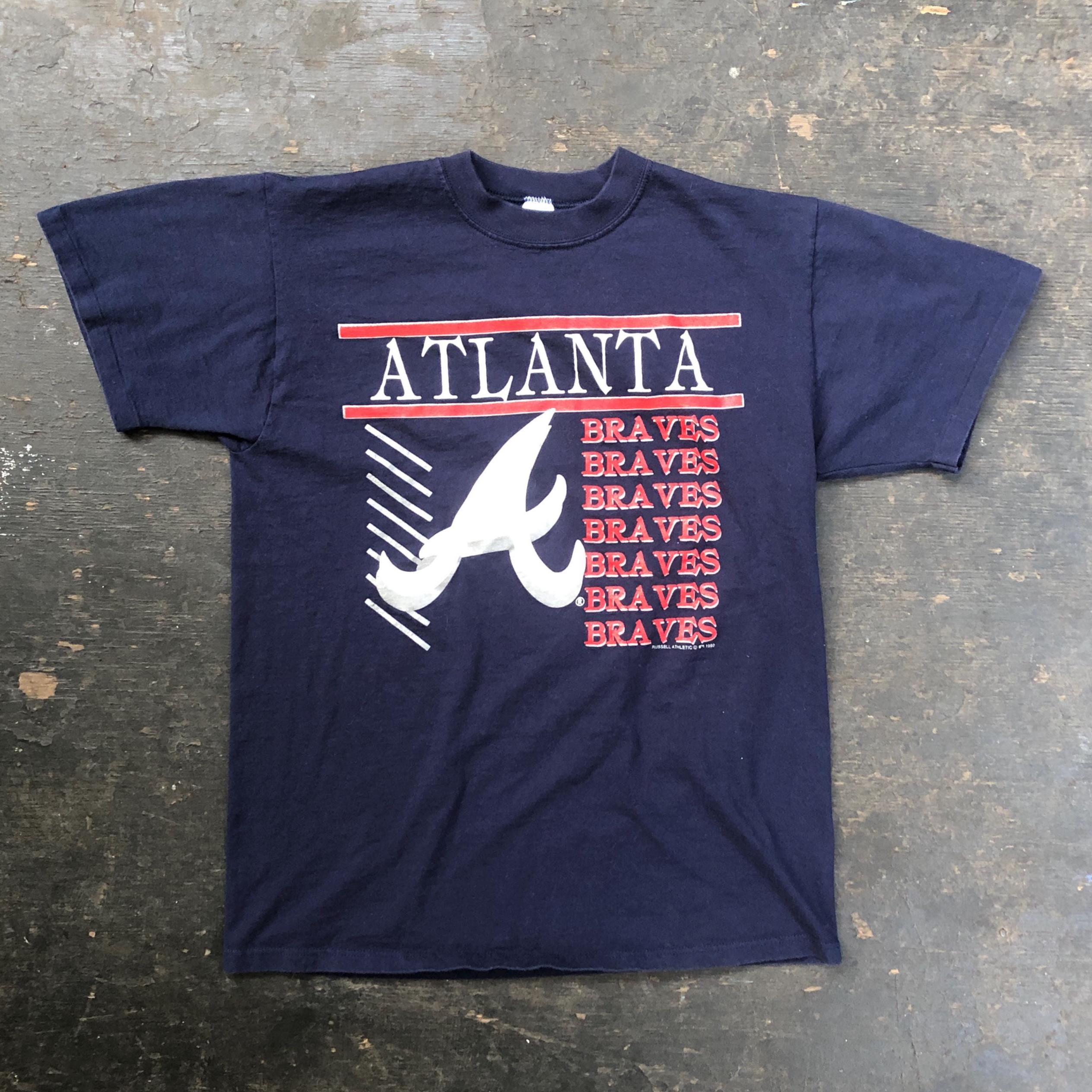 USA製！！【RUSSELL ラッセル】Atlanta Braves 90s Vintage 90s Atlanta Braves T-shirt Russell Athletic Graphic Tee
