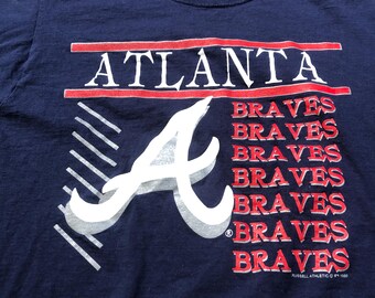 Vintage 90s Atlanta Braves T-shirt Russell Athletic Graphic Tee