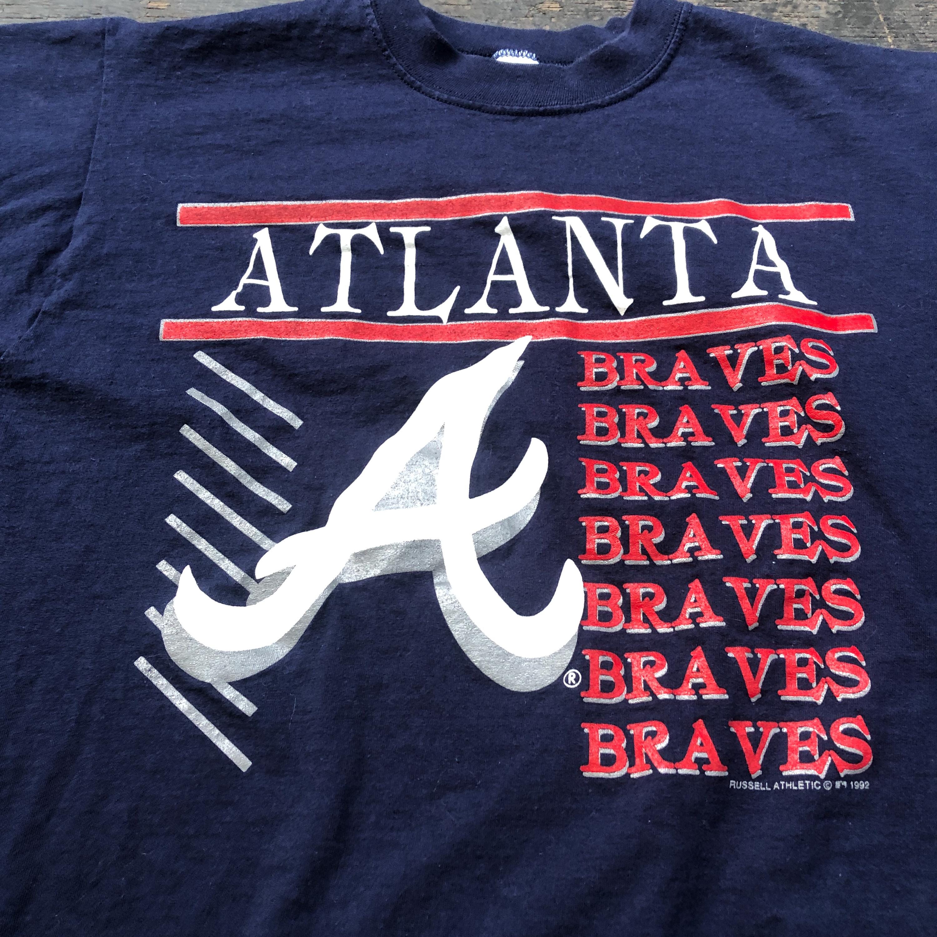 Vintage 90s Atlanta Braves T-shirt Russell Athletic Graphic Tee