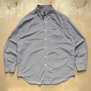 Camisa vintage de los 90 de Chaps Ralph Lauren a cuadros multicolor con botones / Talla L para hombre