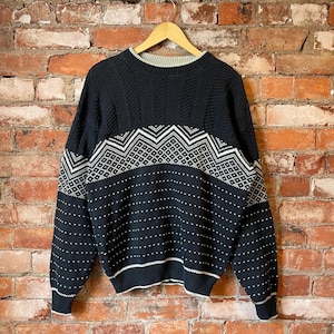 Vintage 90s Coconut Joe Knit Cotton Crewneck Sweater / Made in Canada / 1990s Knit Sweater / Vintage Crewneck