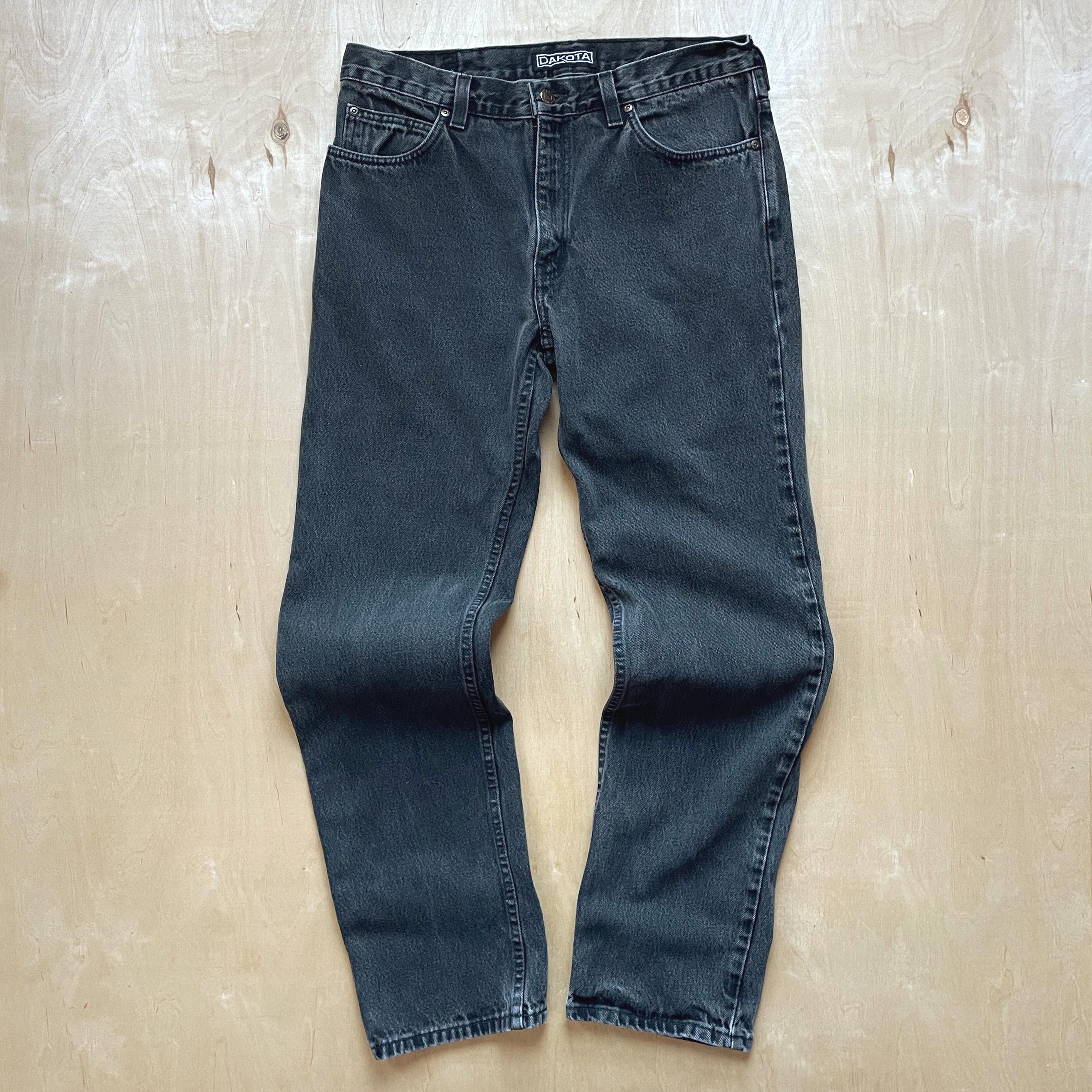 Vintage 90s Dakota Black Jeans / 36x33 / Made in Canada / Straight