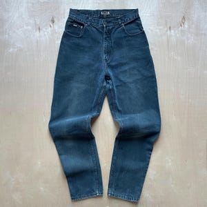 Vintage 90s Request Jeans Black Tapered Denim / Men’s 32x31 / High Rise / Grunge Streetwear