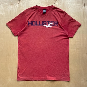 Vintage Y2K Hollister Red Single Stitch Logo Graphic T-Shirt / Size Men's Large