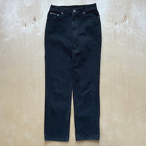 Vintage 90s Calvin Klein Black Jeans / Size 10 / 30x32 / High Rise Straight Leg Denim Pants / 5 Pocket / Made in Mexico