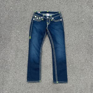 TRUERELIGIONブーツカットデニム 青色33インチ【ヴィンテージ品】 True