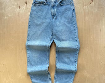 Jean Eddie Bauer coupe décontractée vintage Y2K délavé clair/taille homme 32 x 33