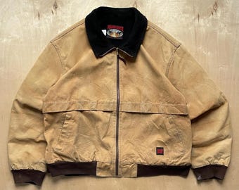 Vintage 1990s Tough Duck Quilt Lined Traditional Coat / Made in