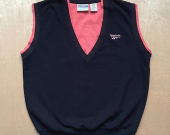 Vintage 90s Reebok Golf Sleeveless V-Neck Pullover Sweater Vest / Size Men's Medium