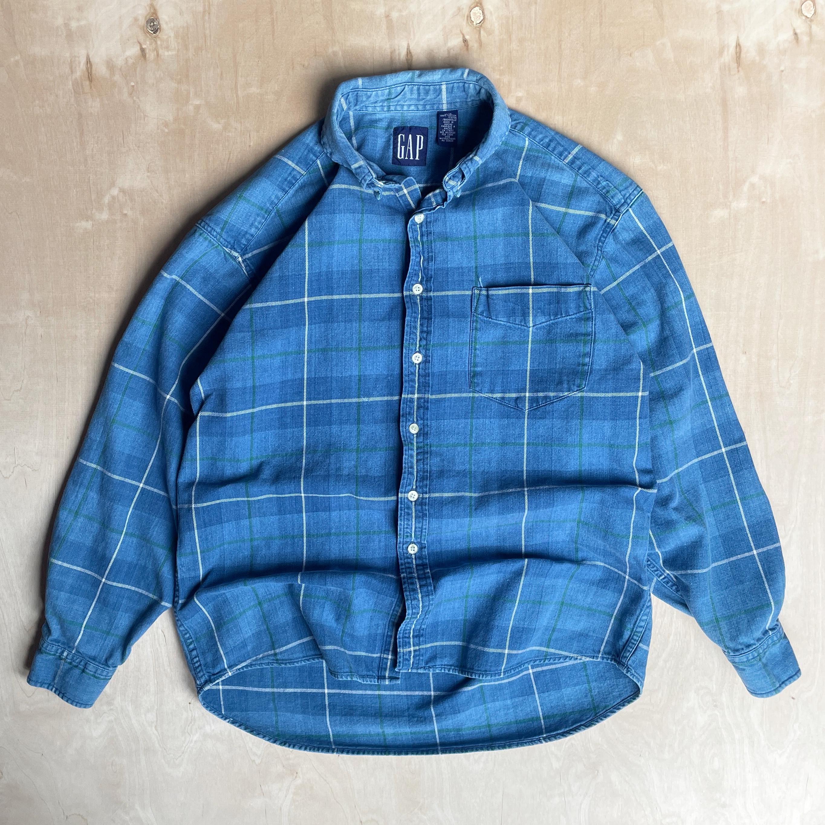 Vintage 90s GAP Plaid Flannel Button up Long Sleeve Shirt in