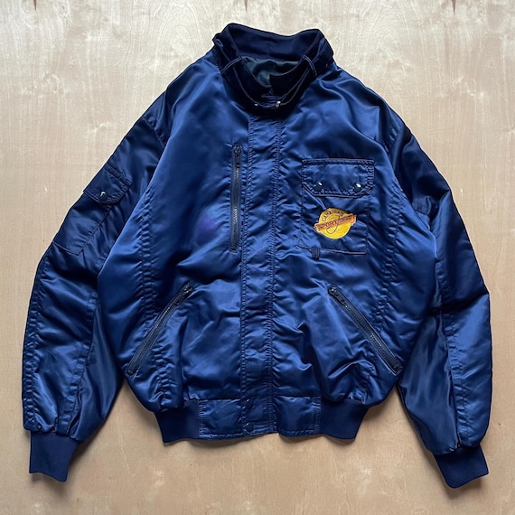 80’s Nylon Short Height Fishing Jacket Vintage 80s Canadian Sport Fishing Satin Bomber Jacket / Size