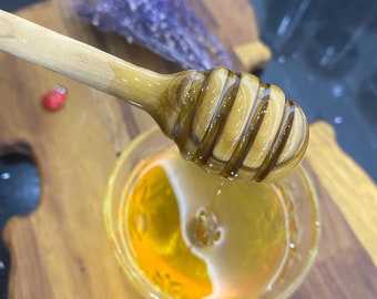 Wooden olive tree honey spoon, The historical texture of the Olive Tree, authentic gift for your table, Meeting of Wooden Spoon with Honey