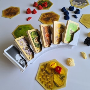 Organiseur de ressources pour Catane (ou autre jeux) | support Settlers of Catan | 6 compartiments de cartes