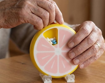 Pillenorganizer met citrusdesign | 7 vakjes | Weekdagen