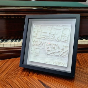 Carte 3D Encadrée – Souvenir d'un moment |Coordonnées ou Adresse | Cadeau unique et personnalisé pour la Saint-valentin