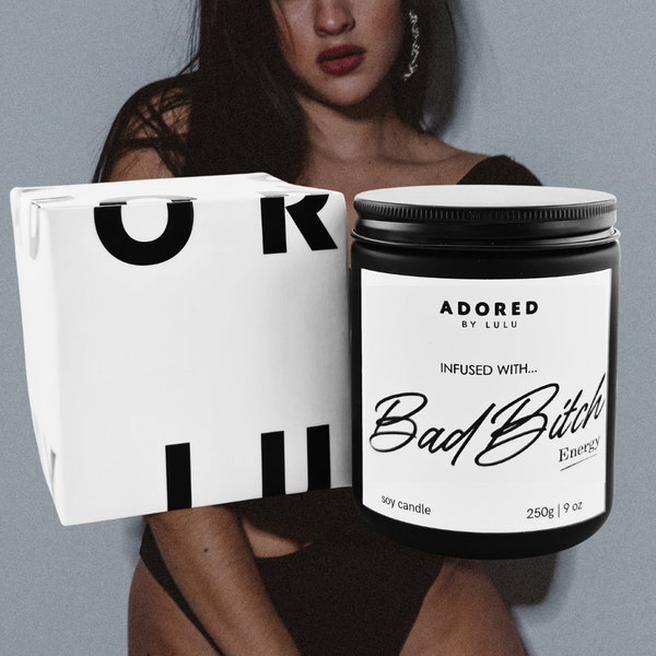 Infused with Bad Bitch Energy | Witty candle gifts | Woman Empowerment  | Soy candle | Congratulations on your divorce | Adored by LULU