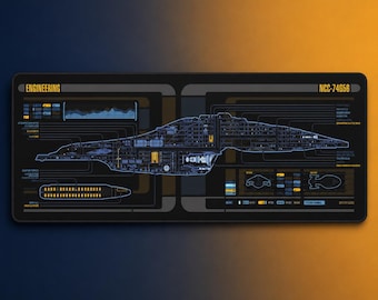 Podkładka pod mysz LCARS, podkładka pod mysz z wyświetlaczem konsoli sterowania Sci-Fi, mapa planety kosmicznej Trekkie Gift Klingon duża podkładka pod mysz gamingową z kokpitem pilota