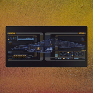 Alfombrilla de escritorio LCARS, alfombrilla de ratón con pantalla de consola de control de ciencia ficción, regalo de Trekkie con mapa del planeta espacial, alfombrilla de ratón grande para juegos Klingon, cabina piloto