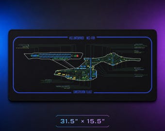 Podkładka na biurko LCARS, podkładka pod mysz z wyświetlaczem konsoli sterowania Sci-Fi, mapa planet kosmicznych Trekkie Gift Klingon duża podkładka na biurko do gier kokpit pilota