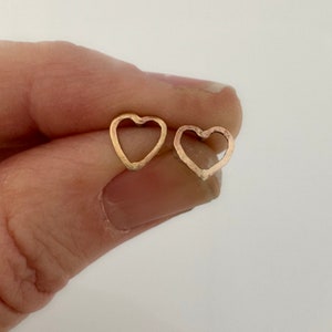 Dainty Open Heart Earrings image 1