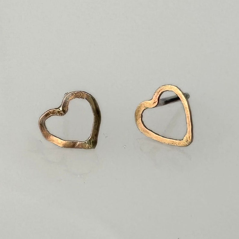 Dainty Open Heart Earrings image 2