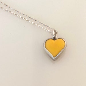 Yellow Candy Heart Necklace. BE YOU stamped on back