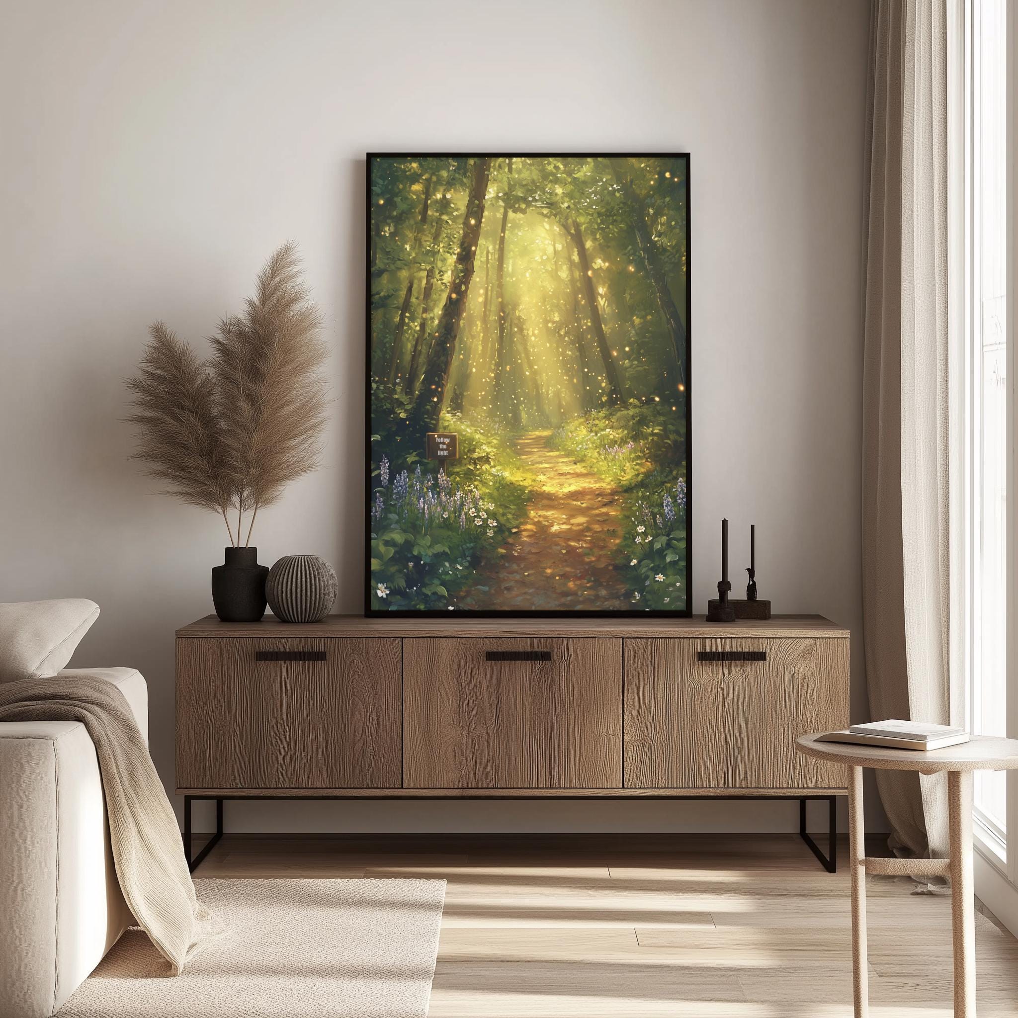 Enchanted Forest Path Wall Art | Magical Sunlight Woodland Printable ...