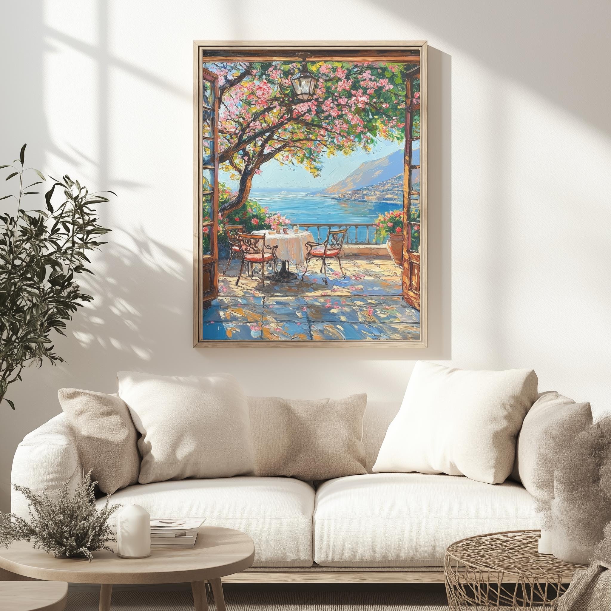 Mediterranean Balcony View • Coastal Travel Wall Art Digital Download ...