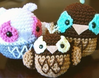 OWL family crochet PATTERN-PDF