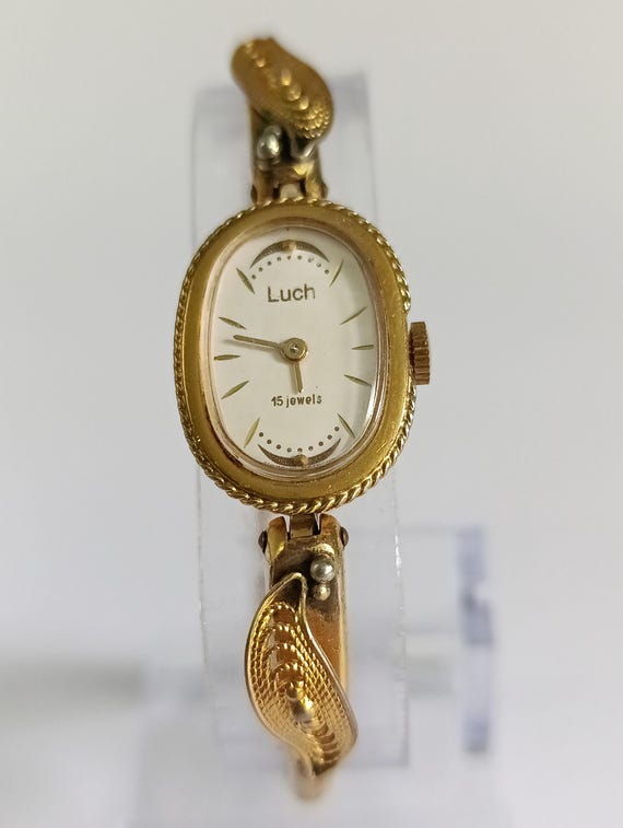 Luch Women Watch Vintage Mechanical Ladies Watch Luch, 15 Jewels