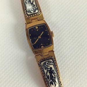 Vintage Enamel watch RAY, Ornament rare ladies watch Luch,  Cocktail watch, Enamel watch for women