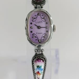 Vintage Enamel watch RAY, Ladies watch Luch, Finift watch, Cocktail watch, Enamel watch for women