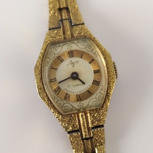Uhr zum Aufziehen RAY, Vintage Damenuhr LuchMechanische Damenuhr, Cocktailuhr, Golduhr für Frauen