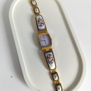 Ladies mechanical watch Luch, Vintage Enamel watch RAY,  Finift watch, Cocktail watch, Enamel watch for women