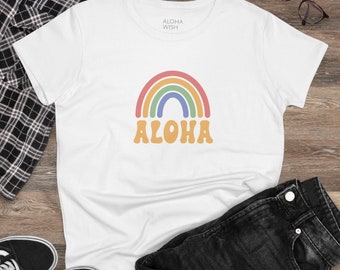 Aloha Rainbow Women's Midweight Cotton Tee