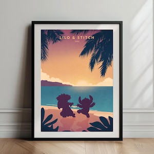 Lilo & Stitch Film Poster Digitaler Download - Minimalistischer Film Druck, druckbare Wandkunst, Kinderzimmer, Geschenkidee, Disney inspiriert