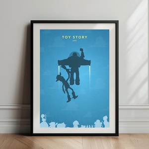 Plakat filmu Toy Story do pobrania w wersji cyfrowej - Minimalistyczny wydruk filmu, sztuka ścienna do druku, pokój dziecięcy, pomysł na prezent, inspirowany Disneyem